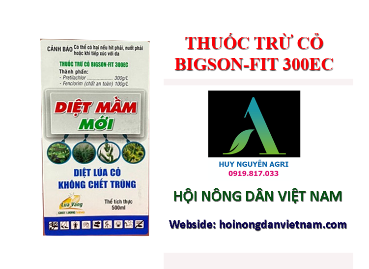 BIGSON-FIT 300EC – THUỐC TRỪ CỎ DIỆT MẦM MỚI, DIỆT LÚA CỎ, KHÔNG CHẾT TRŨNG hoinongdanvietnam.com
